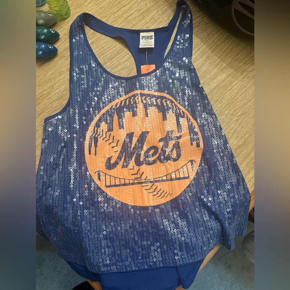 PINK Sequin Mets Tank